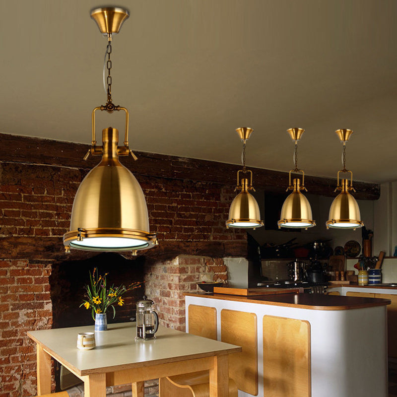 1 Light Dome Costil Pendiente de estilo industrial de metal Accesorios para el restaurante para restaurante
