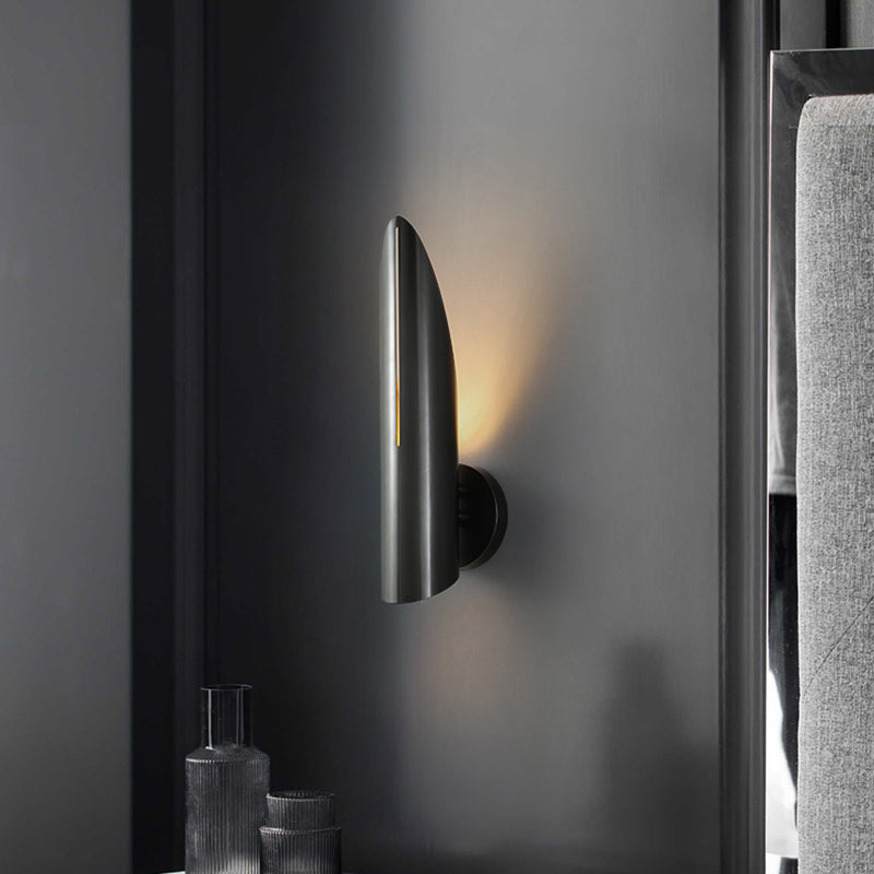 Shaded Metal Sconce Light Fixture Contemporary Wall Mounted Light Fixture for Bedroom