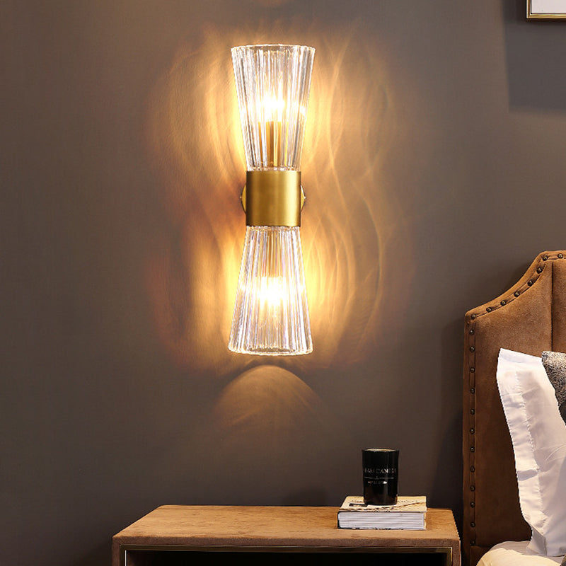 Stile moderno Style geometrico Sconcetto lampada con foglie di cristallo per la parete della camera da letto in oro