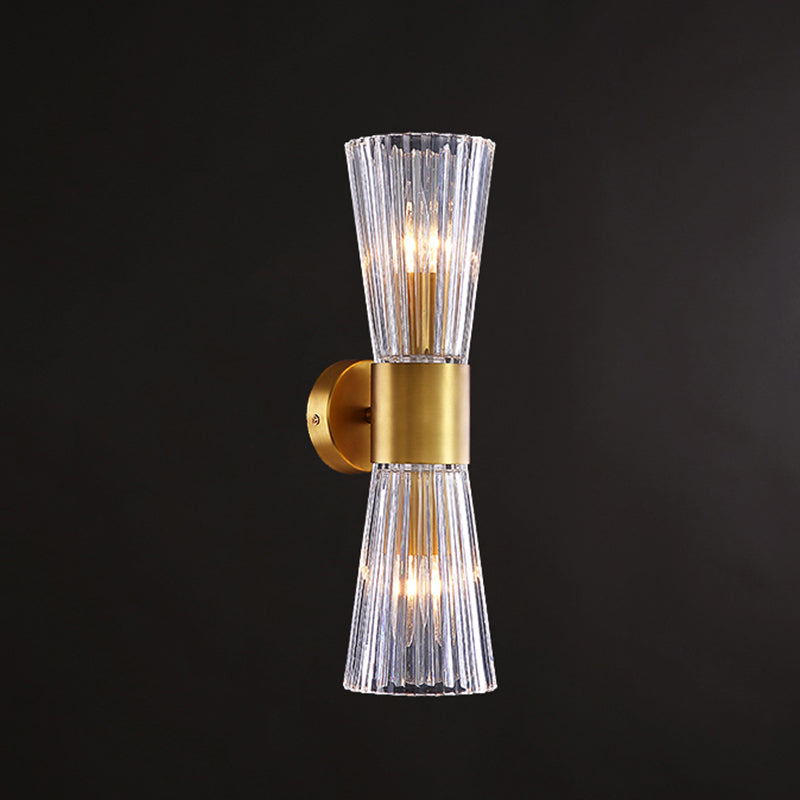 Stile moderno Style geometrico Sconcetto lampada con foglie di cristallo per la parete della camera da letto in oro