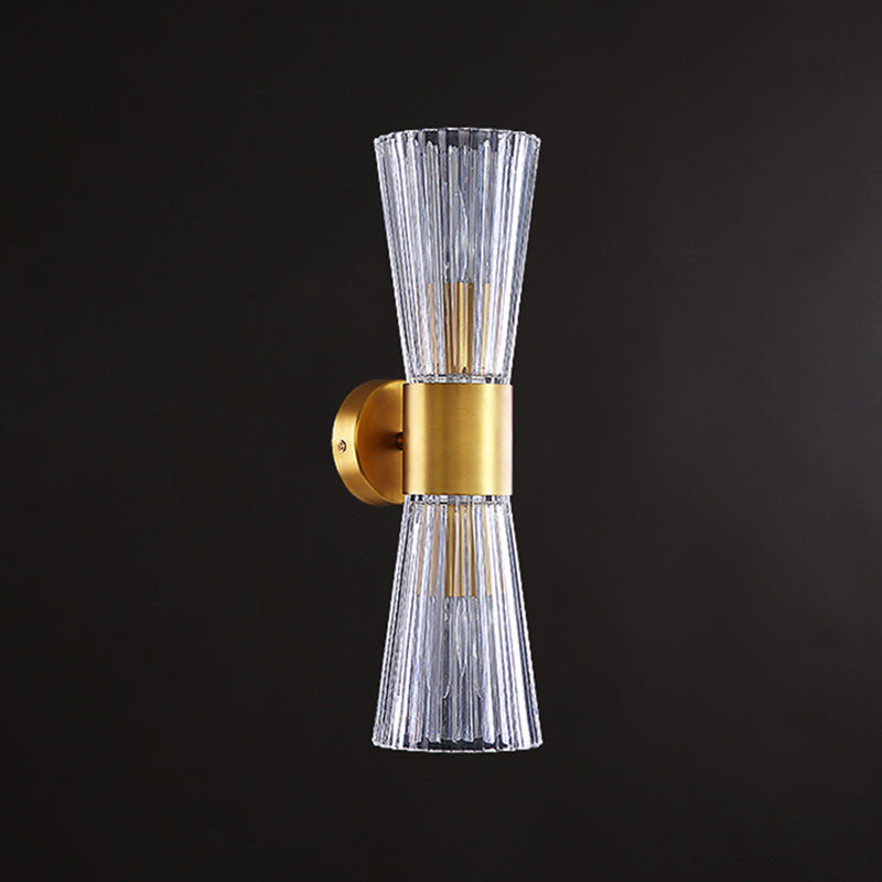 Stile moderno Style geometrico Sconcetto lampada con foglie di cristallo per la parete della camera da letto in oro