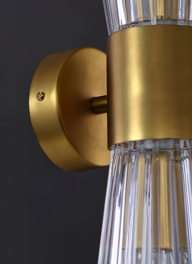 Stile moderno Style geometrico Sconcetto lampada con foglie di cristallo per la parete della camera da letto in oro