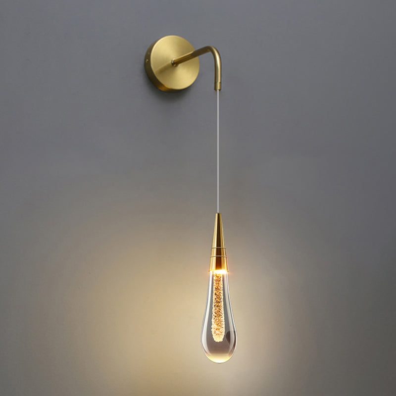Wandbeleuchtung der minimalistischen Stilbeleuchtung Tränenwandlicht mit Kristallschatten montiert