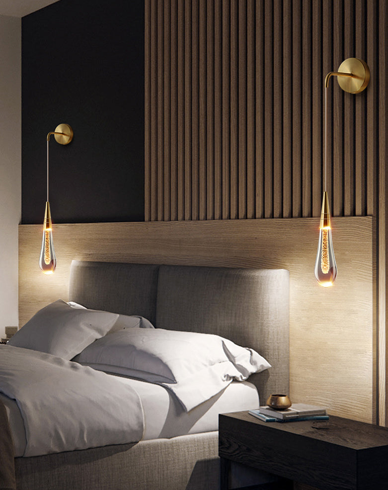 Wandbeleuchtung der minimalistischen Stilbeleuchtung Tränenwandlicht mit Kristallschatten montiert