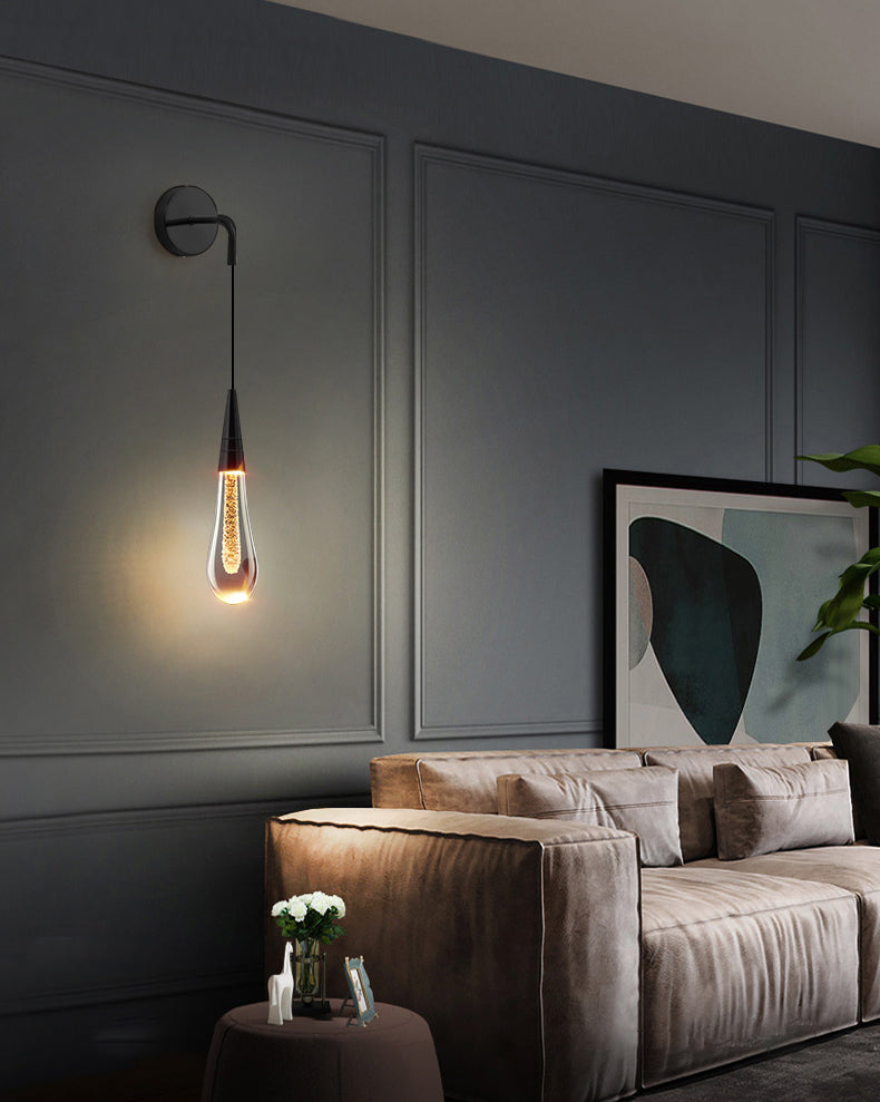 Wandbeleuchtung der minimalistischen Stilbeleuchtung Tränenwandlicht mit Kristallschatten montiert