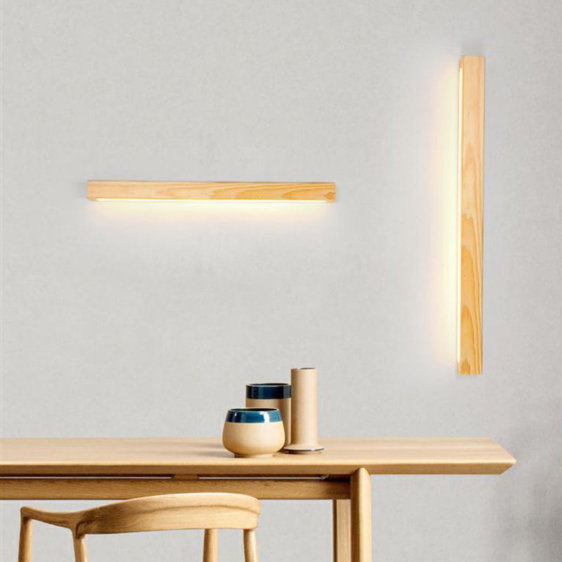 Éclairage d'applications murales linéaires en bois LED BEIGE MUR MUR ARMILLE ÉCLAIR