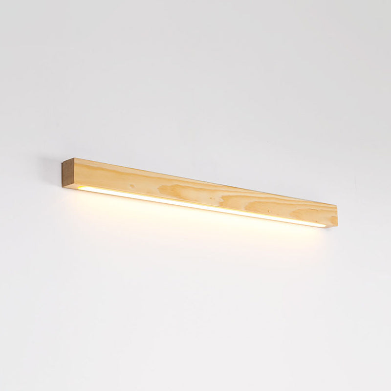 Wood Linear Wall Sconce Lighting Minimalist Style LED Beige Wall Mount Light Fixture