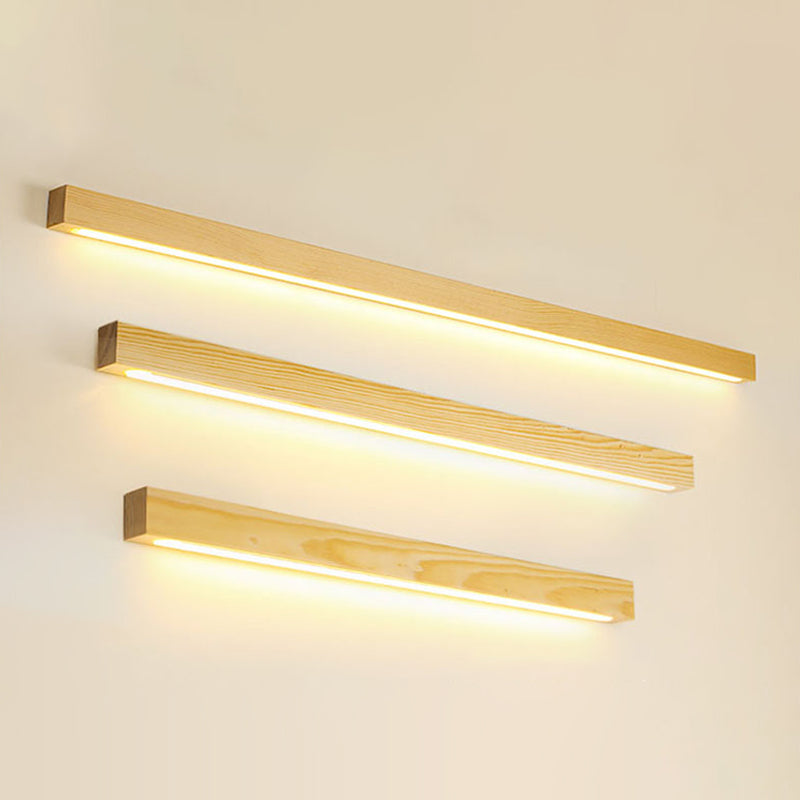 Éclairage d'applications murales linéaires en bois LED BEIGE MUR MUR ARMILLE ÉCLAIR