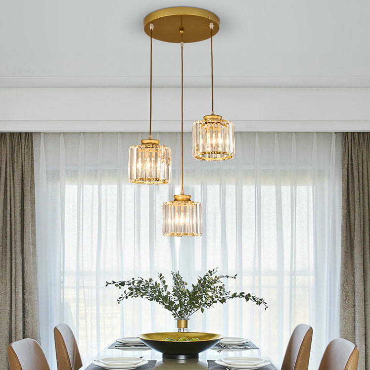 3-licht helder glazen hanglamp eigentijdse stijl in mini hanger voor eetkamer