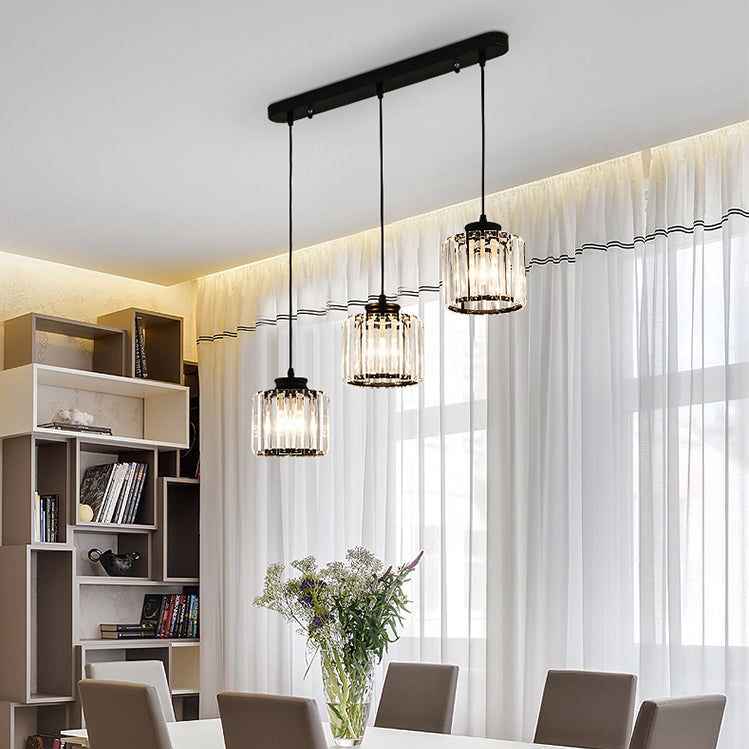 3-licht helder glazen hanglamp eigentijdse stijl in mini hanger voor eetkamer