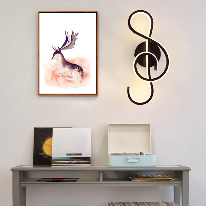 Metal Musical Note Wall Sconce Lighting Nordic Style LED Wall Mount Light Fixture