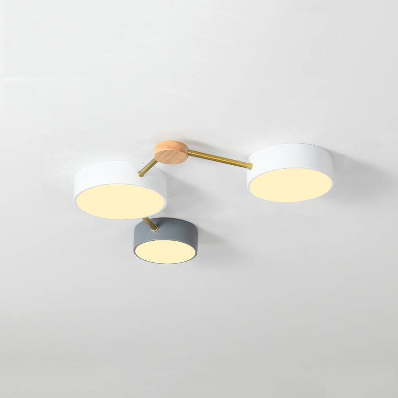 New Modern Sputnik Flush Mount Ceiling Light Metal Bedroom Flush Light in Grey
