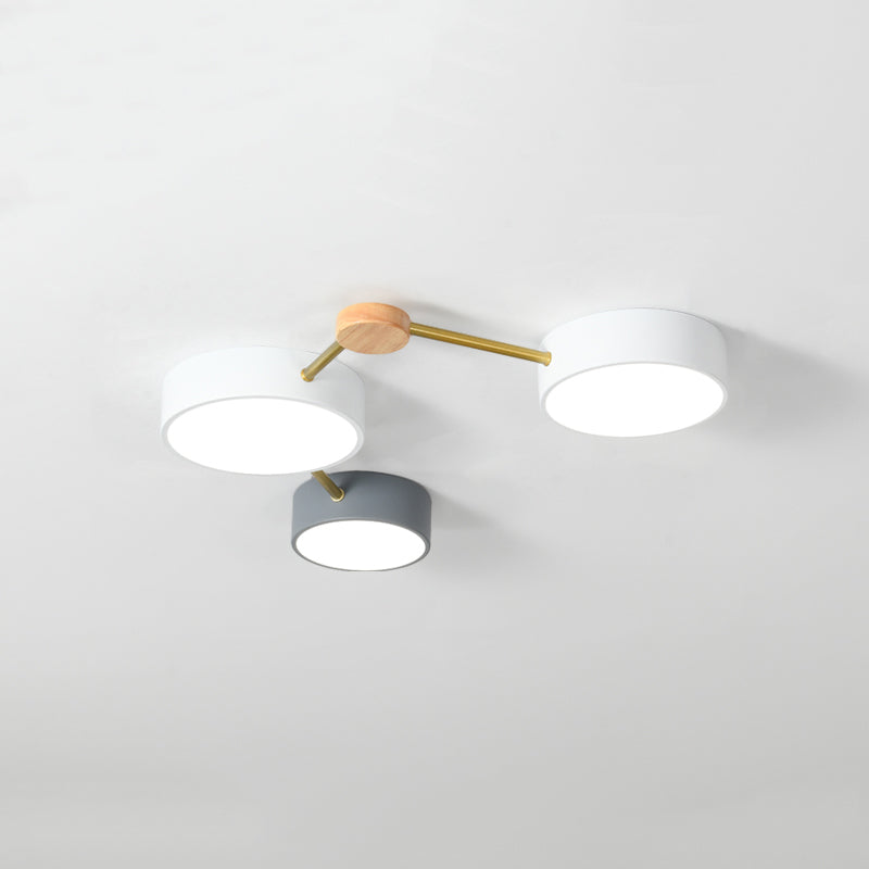 New Modern Sputnik Flush Mount Ceiling Light Metal Bedroom Flush Light in Grey