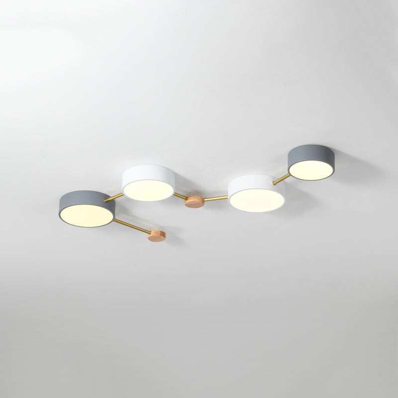 New Modern Sputnik Flush Mount Ceiling Light Metal Bedroom Flush Light in Grey