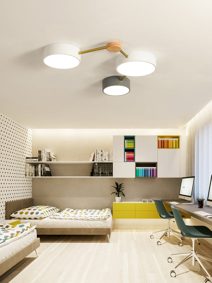 New Modern Sputnik Flush Mount Ceiling Light Metal Bedroom Flush Light in Grey