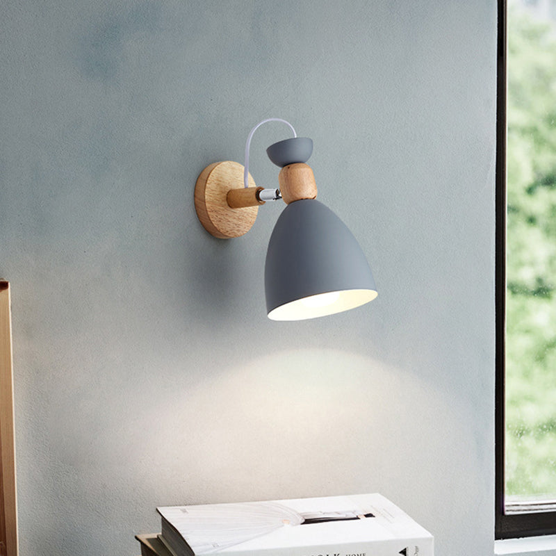 Luz de la plataforma de dormitorio Luz de montaje de pared de estilo nórdico con sombra de metal cónico