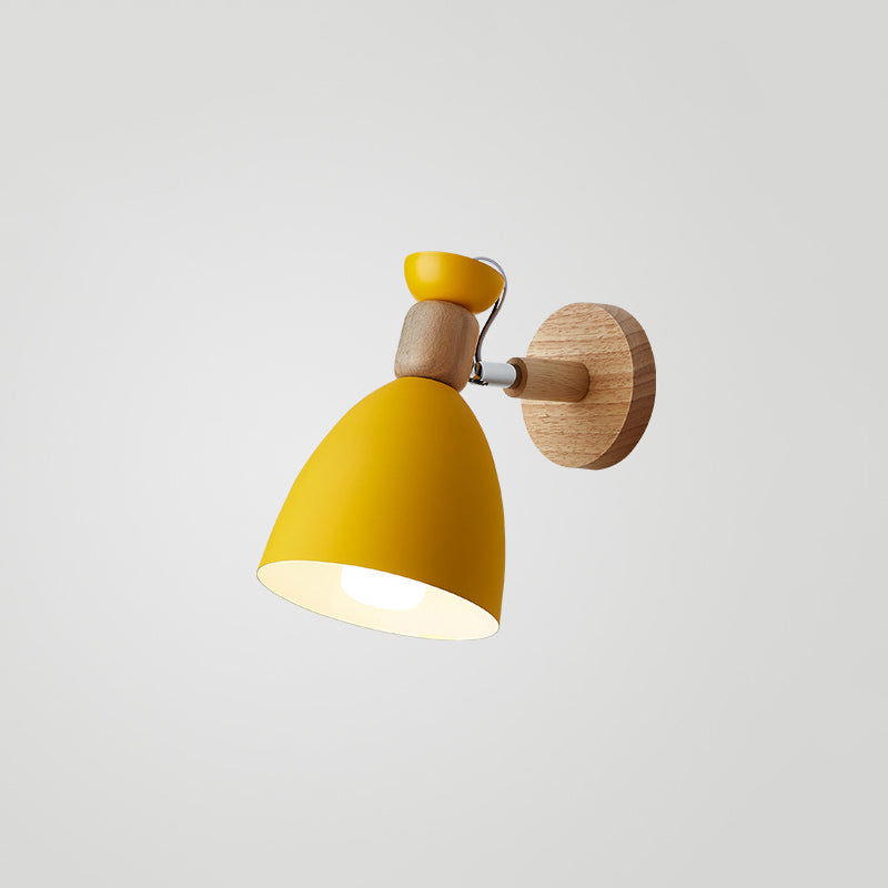 Luz de la plataforma de dormitorio Luz de montaje de pared de estilo nórdico con sombra de metal cónico