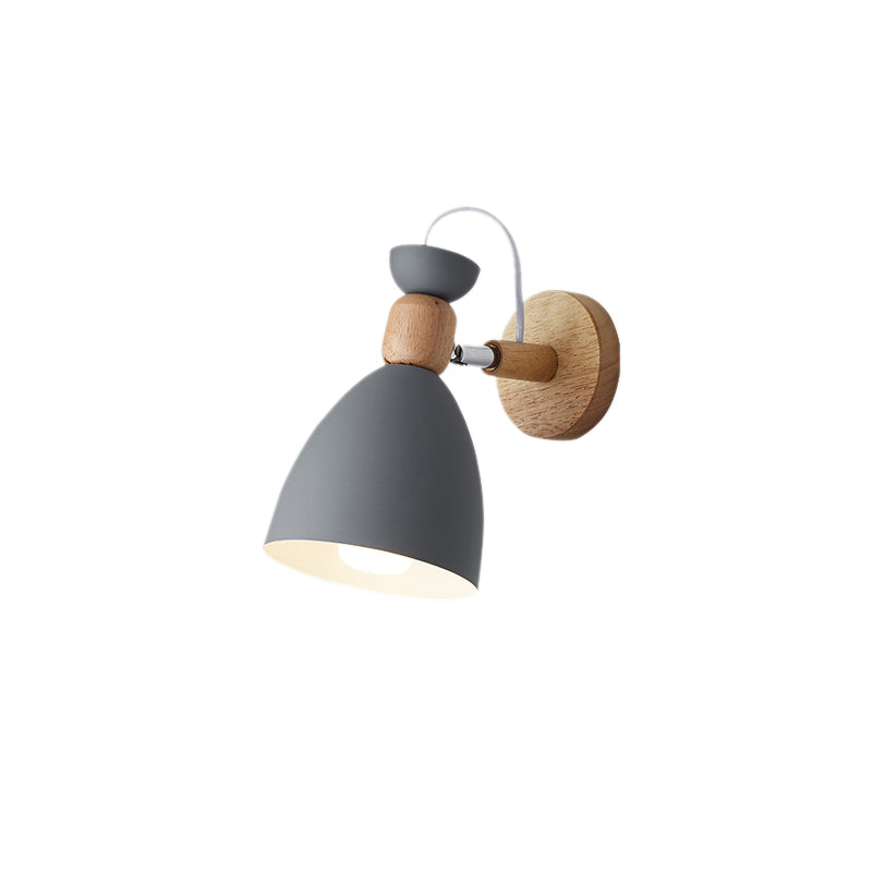 Luz de la plataforma de dormitorio Luz de montaje de pared de estilo nórdico con sombra de metal cónico