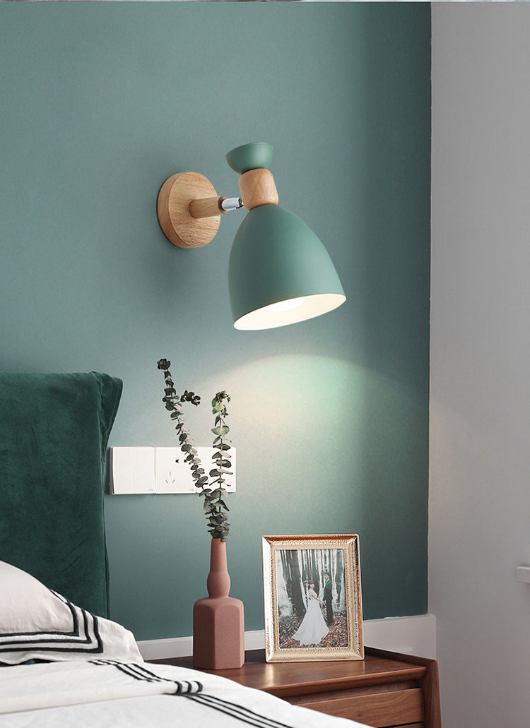 Lampada con scarpa da letto per la luce del monte a parete in stile nordico con tonalità in metallo conico
