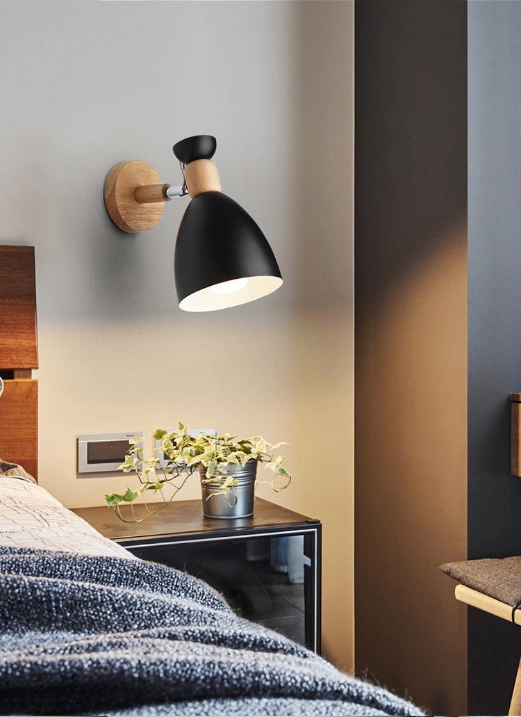 Lampada con scarpa da letto per la luce del monte a parete in stile nordico con tonalità in metallo conico