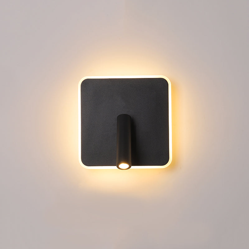 Aluminium Geometric LED Wall Lamp in Modern Concise Style Wrought Iron Reading Wall Sconce with Acrylic Shade