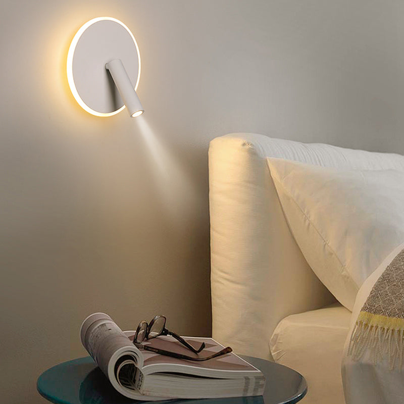 Aluminium Geometric LED Wall Lamp in Modern Concise Style Wrought Iron Reading Wall Sconce with Acrylic Shade