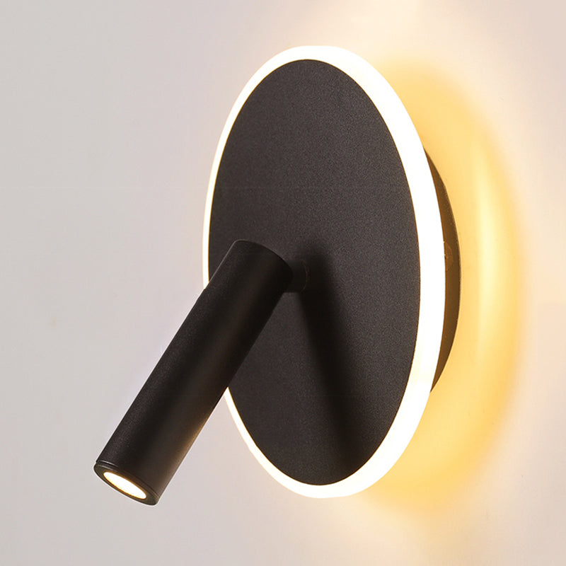 Aluminium Geometric LED Wall Lamp in Modern Concise Style Wrought Iron Reading Wall Sconce with Acrylic Shade