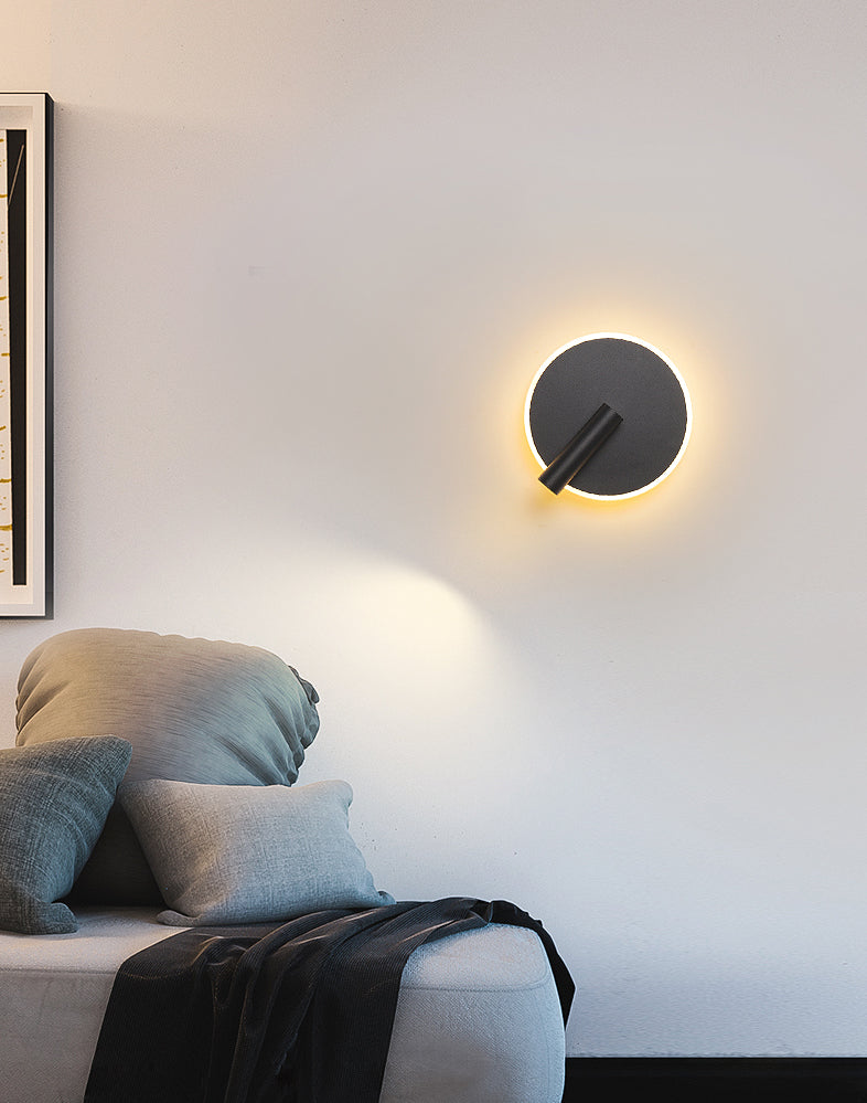 Aluminium Geometric LED Wall Lamp in Modern Concise Style Wrought Iron Reading Wall Sconce with Acrylic Shade