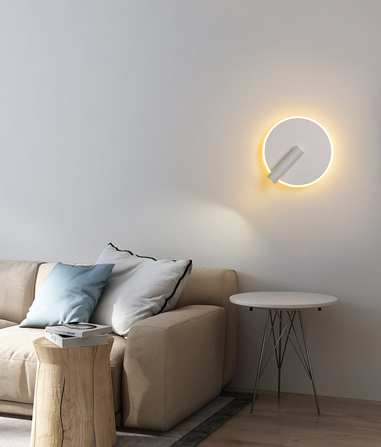 Aluminium Geometric LED Wall Lamp in Modern Concise Style Wrought Iron Reading Wall Sconce with Acrylic Shade