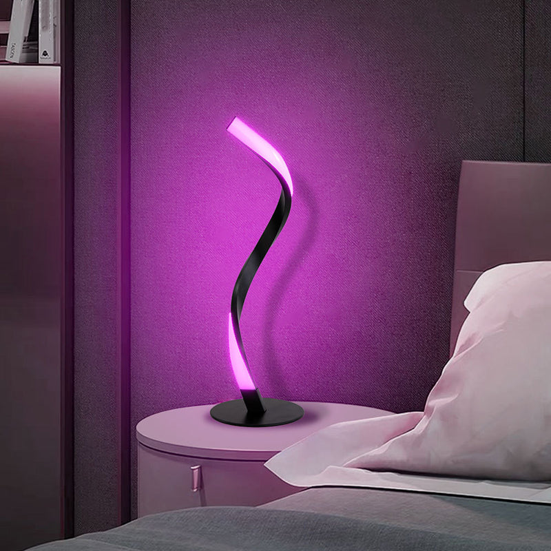 Ribbon Shaped Bedside Night Lamp Metal Decorative LED Table Light for Living Room