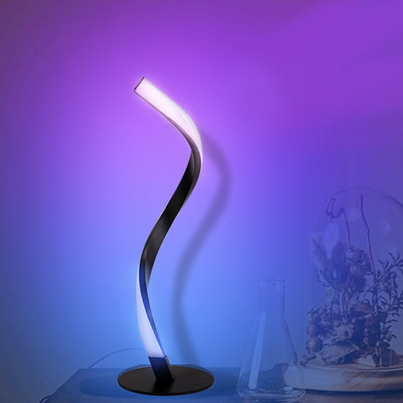 Ribbon Shaped Bedside Night Lamp Metal Decorative LED Table Light for Living Room