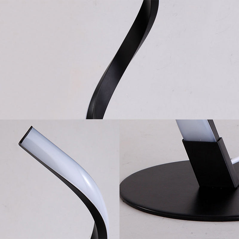 Ribbon Shaped Bedside Night Lamp Metal Decorative LED Table Light for Living Room