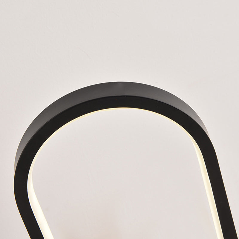 Oval Nightstand Light Simplicity Acrylic Bedside LED Table Light with USB Charging Cord