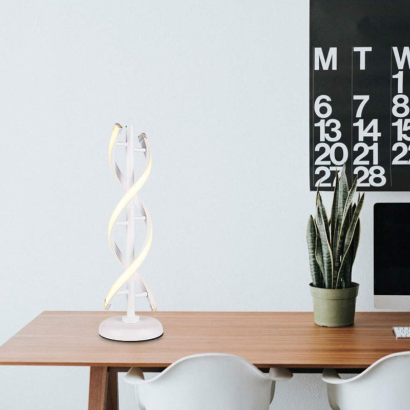 Lampada da tavolo lineare bianco semplicità Luce notturna a LED acrilico per decorazione della camera da letto