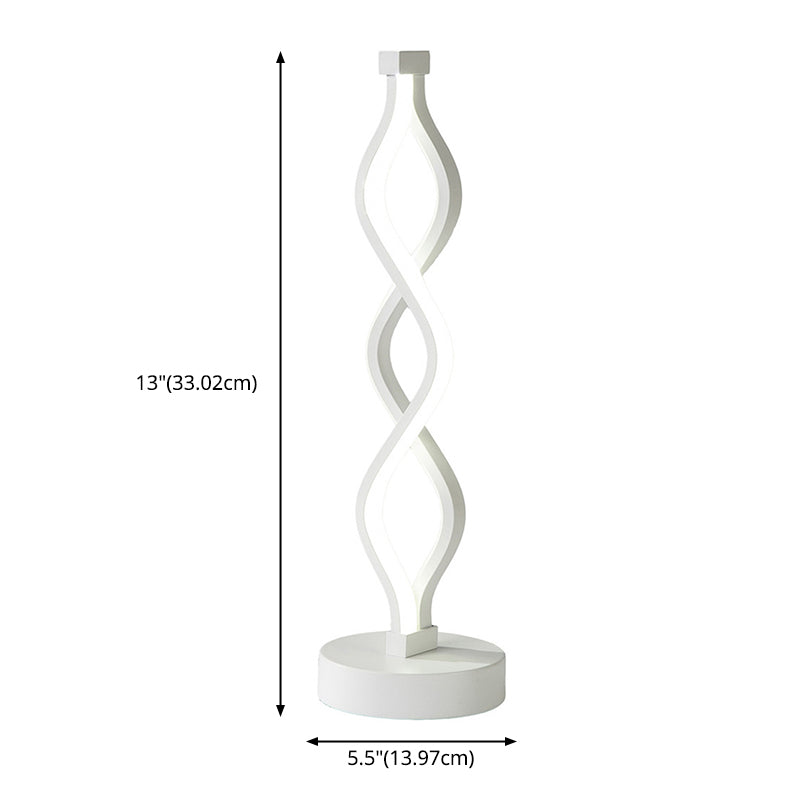 Lampada da tavolo lineare bianco semplicità Luce notturna a LED acrilico per decorazione della camera da letto