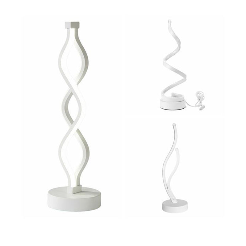 Lampada da tavolo lineare bianco semplicità Luce notturna a LED acrilico per decorazione della camera da letto