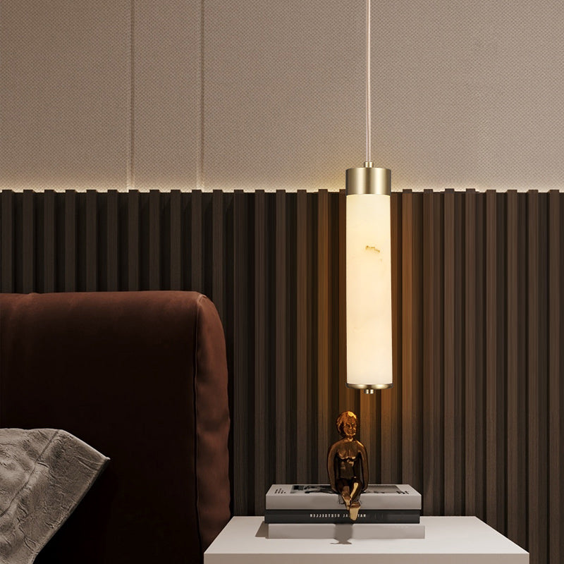 Steencilinder hanger verlichting armatuur moderne stijl led messing plafond hanglampje