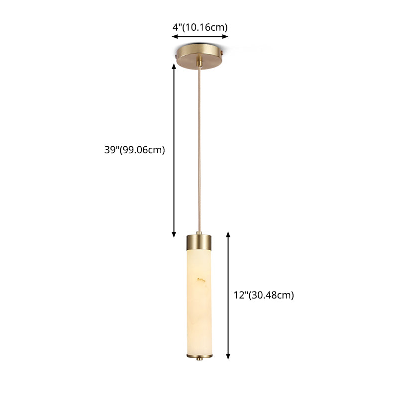 Steencilinder hanger verlichting armatuur moderne stijl led messing plafond hanglampje