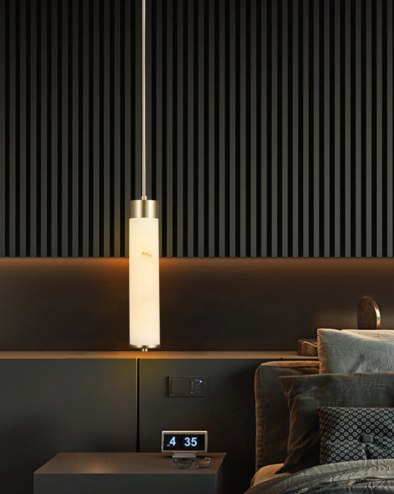 Steencilinder hanger verlichting armatuur moderne stijl led messing plafond hanglampje