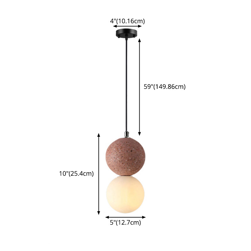 Zementkugelförmiger Anhänger Light Kit Nordic Style Suspension Anhänger Licht für Schlafzimmer