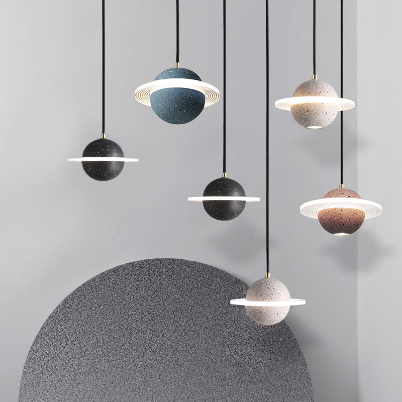 Global Stone Suspension Pendant Light Noordse stijl LED Pendant Light Kit voor slaapkamer