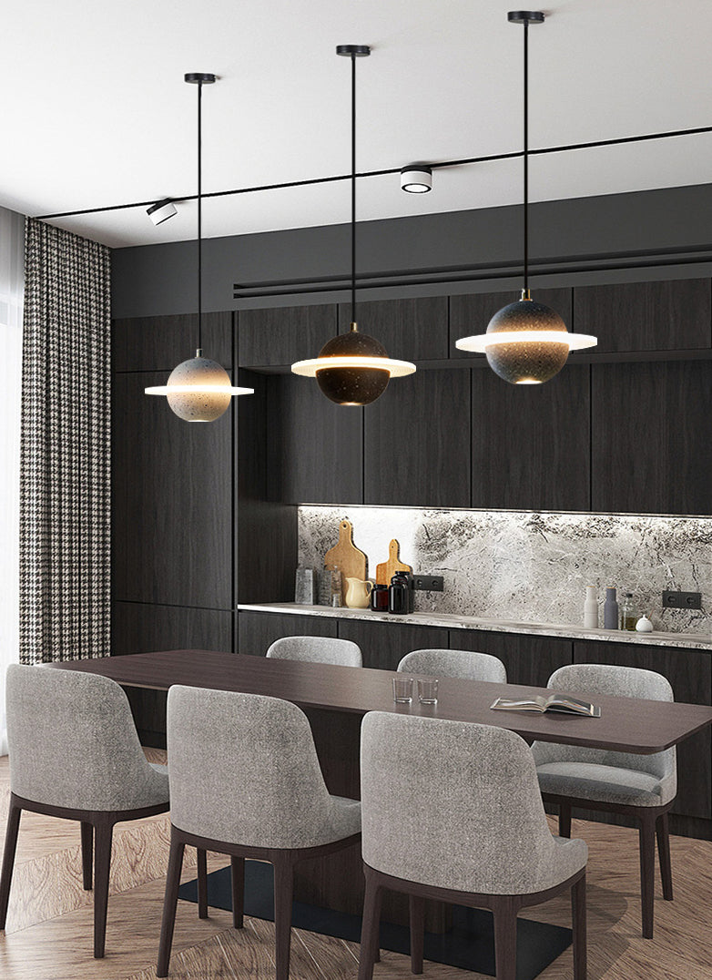 Global Stone Suspension Pendant Light Noordse stijl LED Pendant Light Kit voor slaapkamer