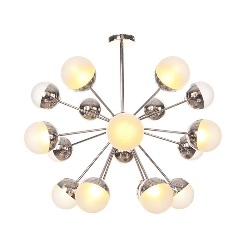Globe Dining Room Semi Flush Mount White/Clear/Smoke Grey Glass 9/12/15 Lights Contemporary Semi Flush Light in Copper/Chrome/Gold