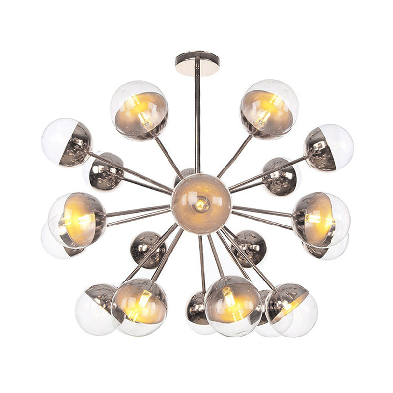 Globe Dining Room Semi Flush Mount White/Clear/Smoke Grey Glass 9/12/15 Lights Contemporary Semi Flush Light in Copper/Chrome/Gold