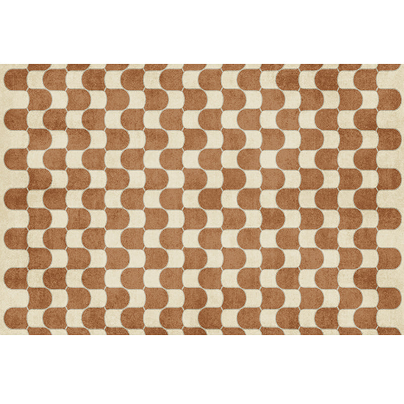 Multicolor Casual Indoor Rug Polyester Splicing Print Rug Non-Slip Backing Indoor Rug for Home Decor