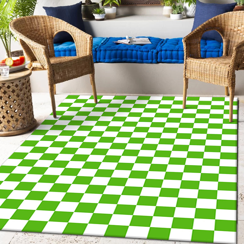 Solid Color Home Decoration Carpet Simplicity Checkered Area Rug Polyester with Non-Slip Backing Rug