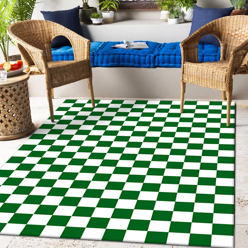 Solid Color Home Decoration Carpet Simplicity Checkered Area Rug Polyester with Non-Slip Backing Rug
