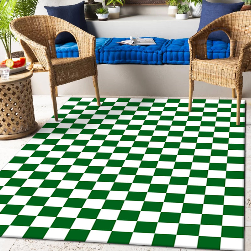Solid Color Home Decoration Carpet Simplicity Checkered Area Rug Polyester with Non-Slip Backing Rug