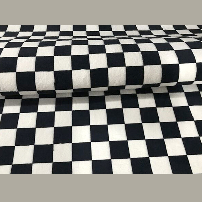 Solid Color Home Decoration Carpet Simplicity Checkered Area Rug Polyester with Non-Slip Backing Rug