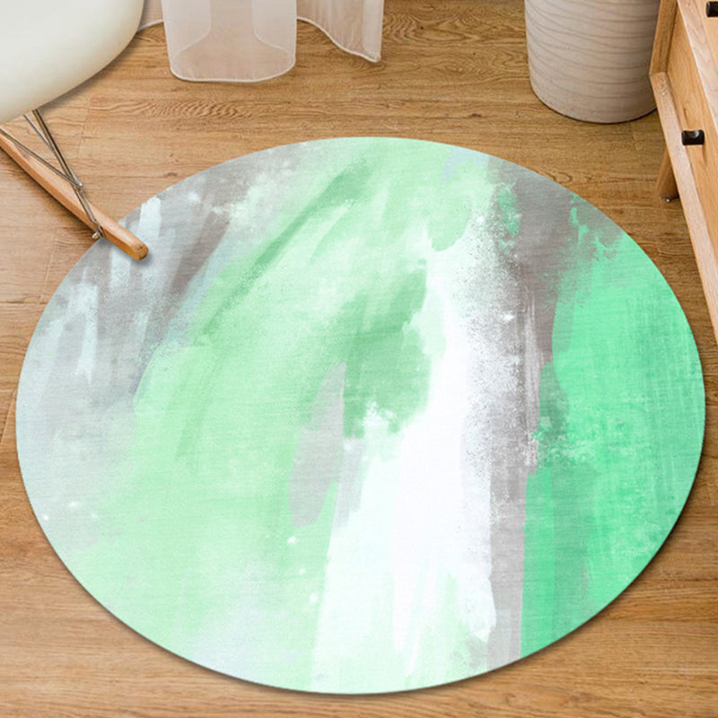 Multi-Color Simplicity Area Rug Watercolor Printed Round Rug Friendly Washable Carpet for Home Decor